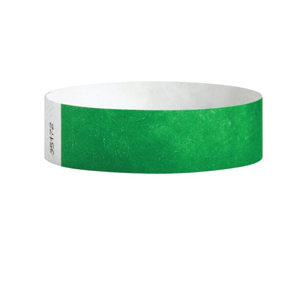 Wristband - Tyvek - Adult Blank 3/4" x 10" Green